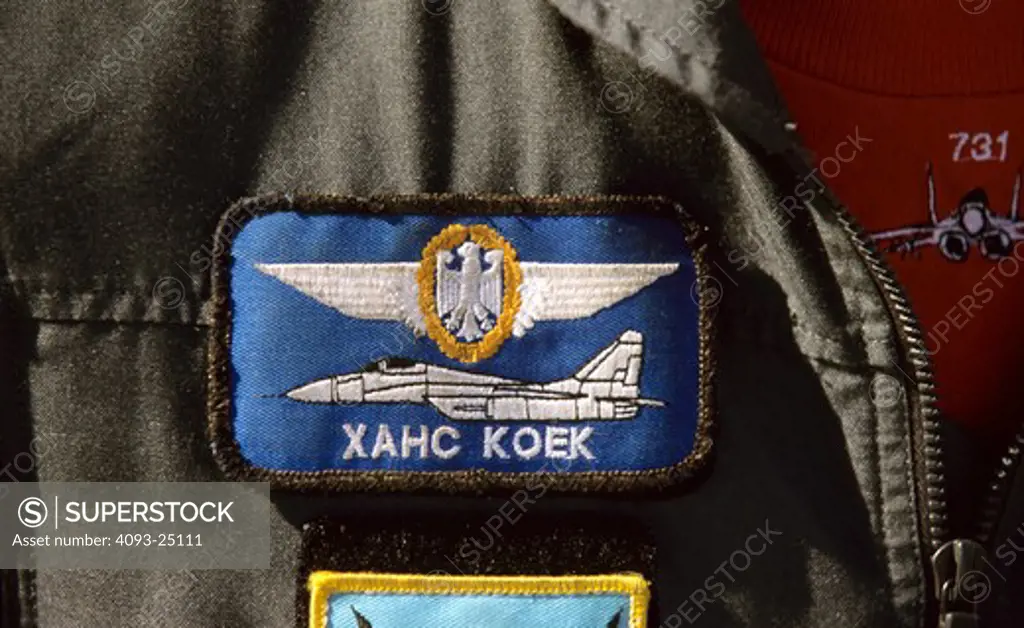 German Air Force (Luftwaffe) Mig-29 pilots patch with wings, Mig-29 image and Cyrillic lettering