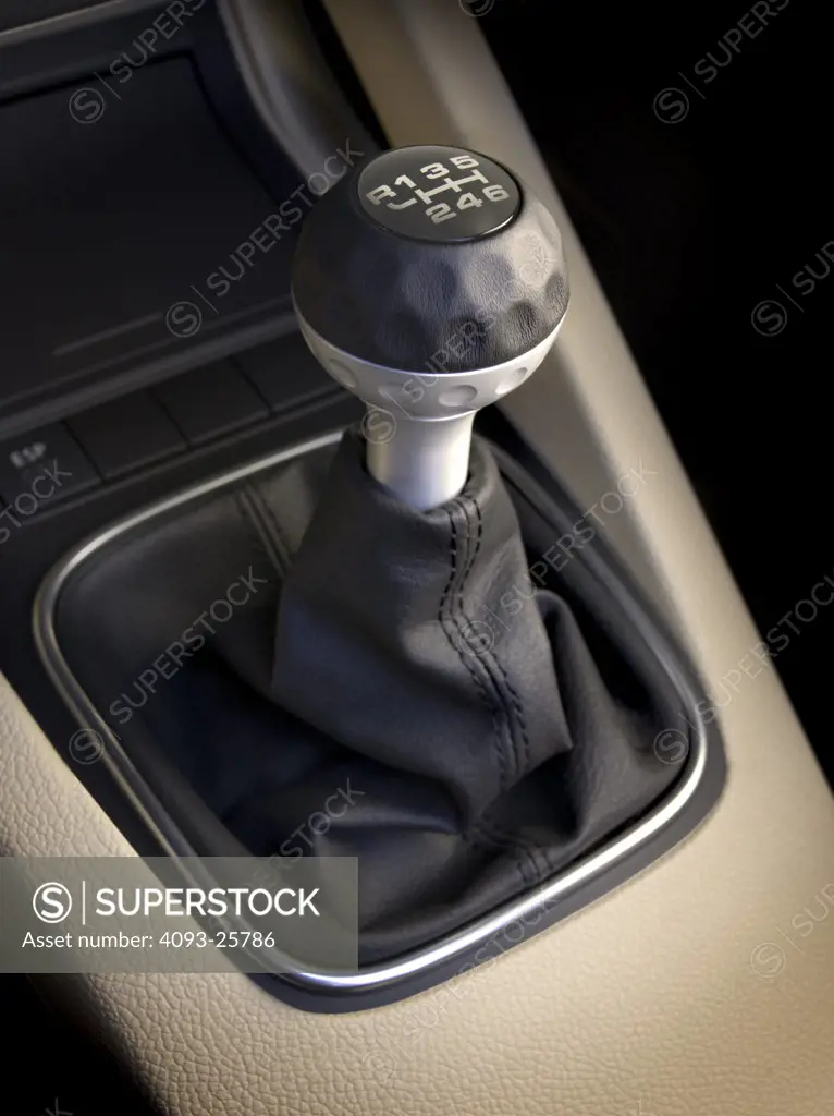 VW Eos gear stick, close-up