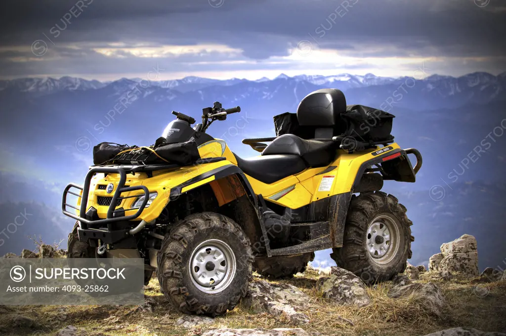 2007 Can Am Outlander 800 Max on top of Garn Moutain in South East Idaho.  ATV All Terrain Vehicle
