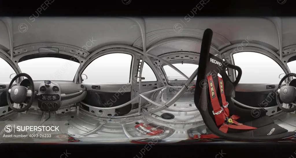 interior Beetle Cup Car 2000 seat roll cage wide angle panorama