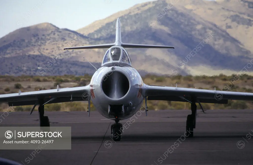 Military Jets Fixed Wing Aviat Airplanes MiG-15 Russian fighter head on
