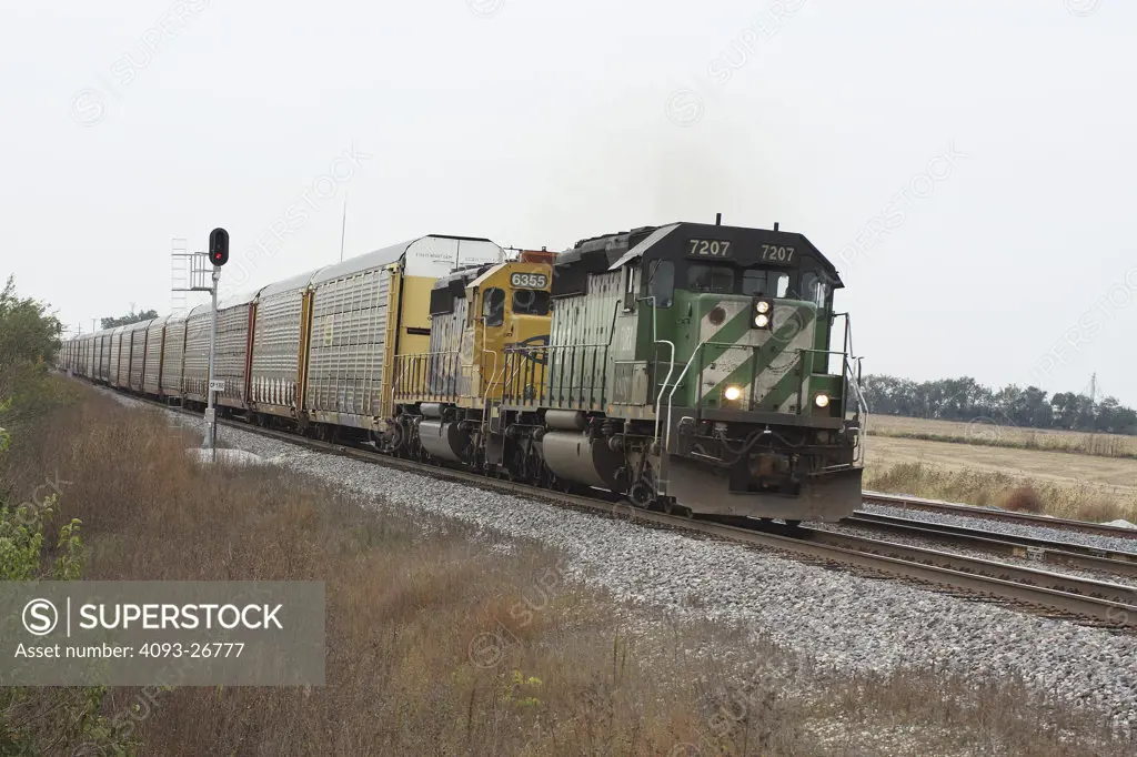 BN7207 Rack Train, Edelstein, IL, Control Point 139.5, EMD SD40-2, eastbound