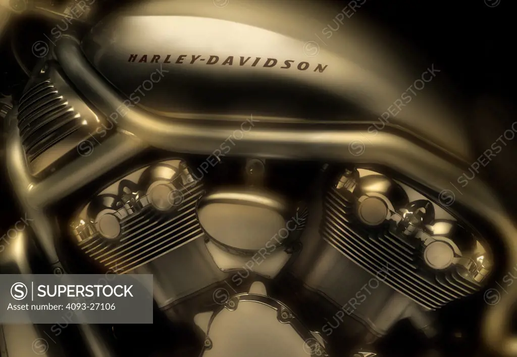 Harley-Davidson V-Rod silver frame engine motor