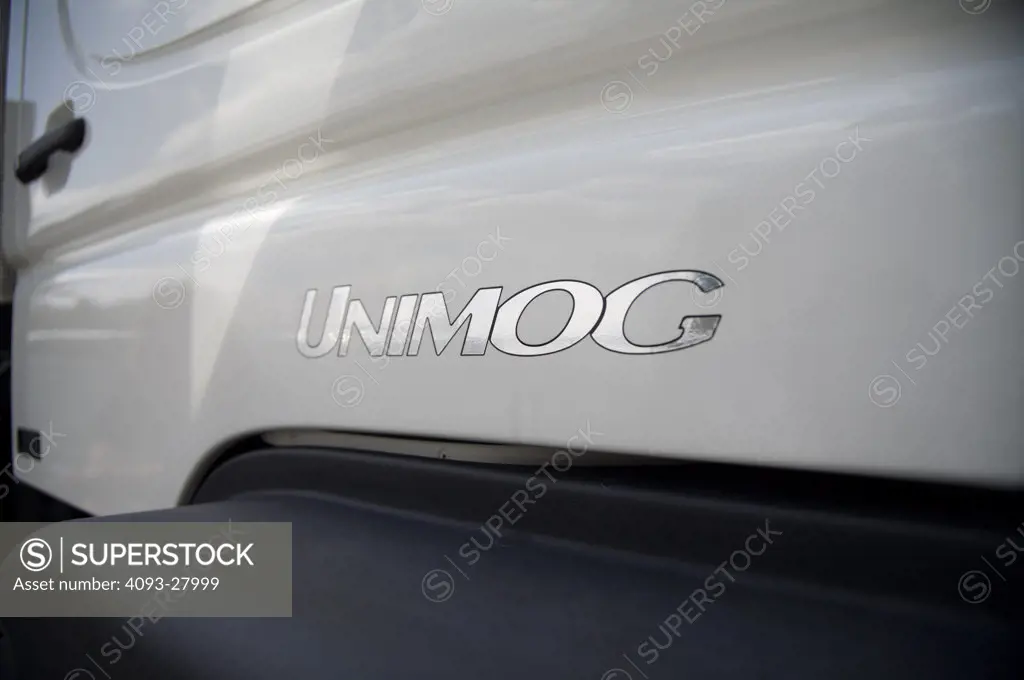 A close up detail shot of a 2006 Mercedes Benz Unimog
