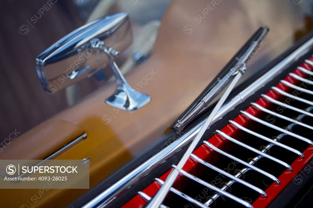 A close up detail shot of a 1950's Mercedes 300 SL