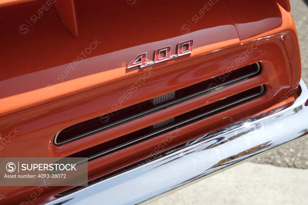 A close up detail shot of a 1940 Pontiac Firebird tail light