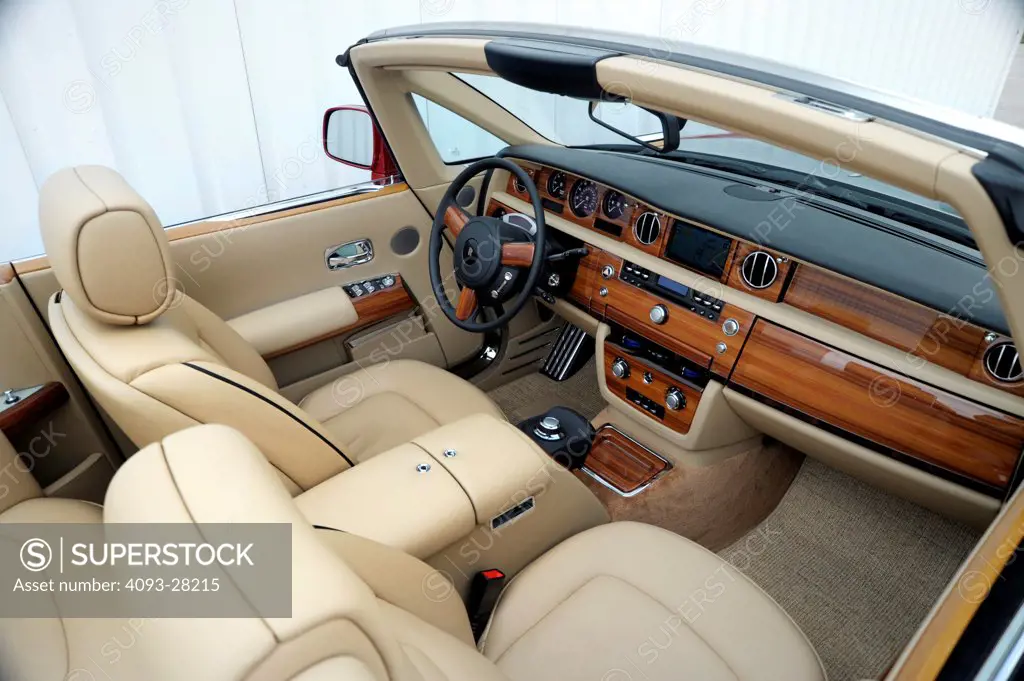 2010 Rolls-Royce Phantom Drophead Coupe interior with seats and dashboard