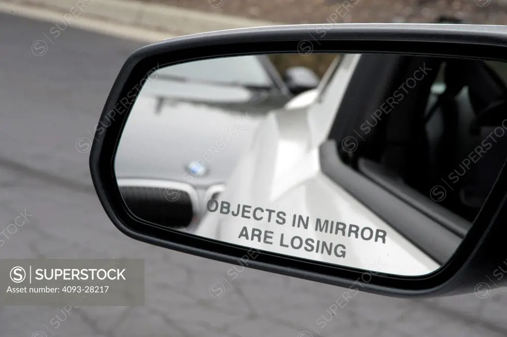 2010 Ford Mustang Shelby GT500 side view mirror, close-up