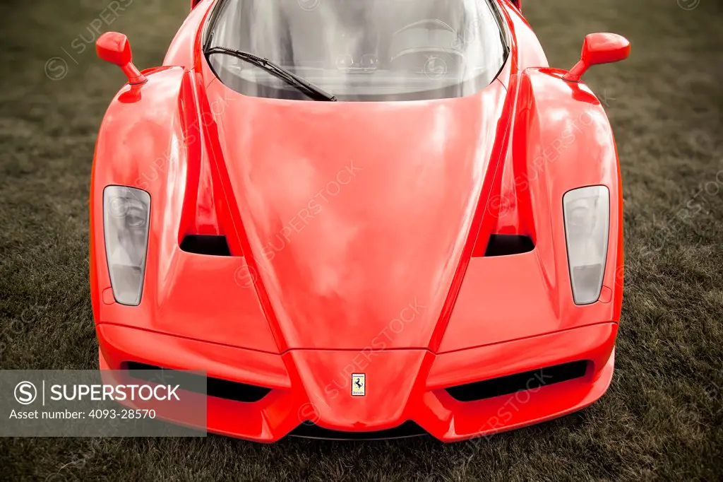 2003 Ferrari Enzo Berlinetta, high angle view of hood