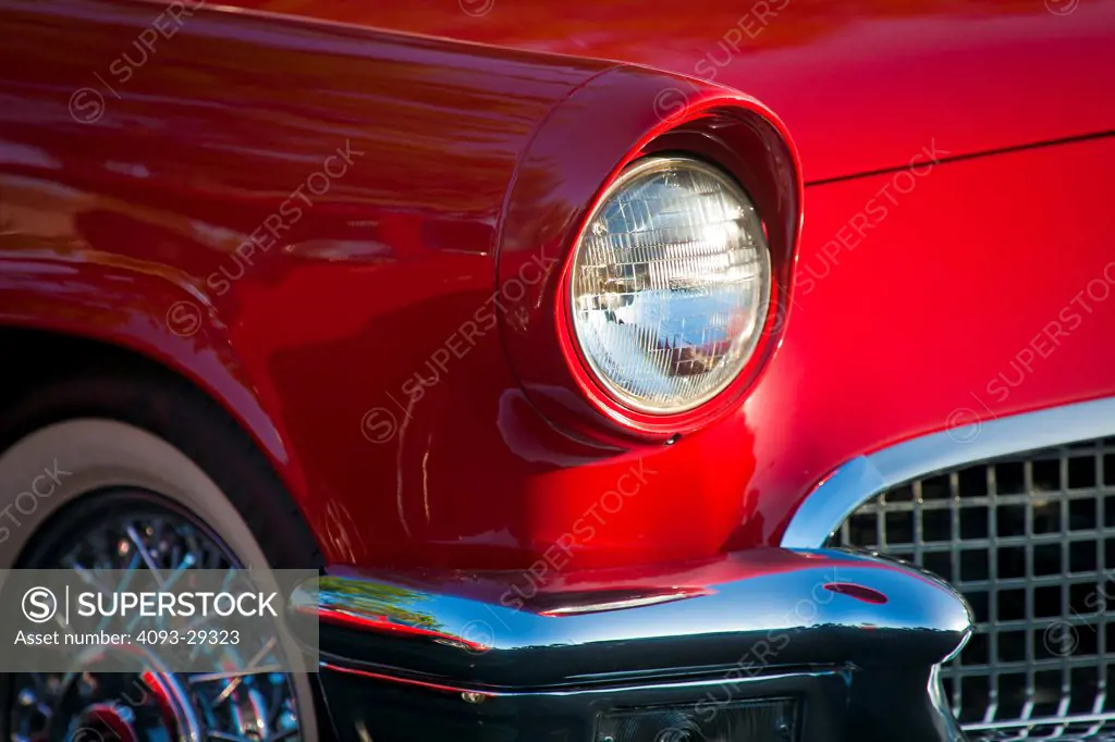 1955 Ford Thunderbird showing the right headlight