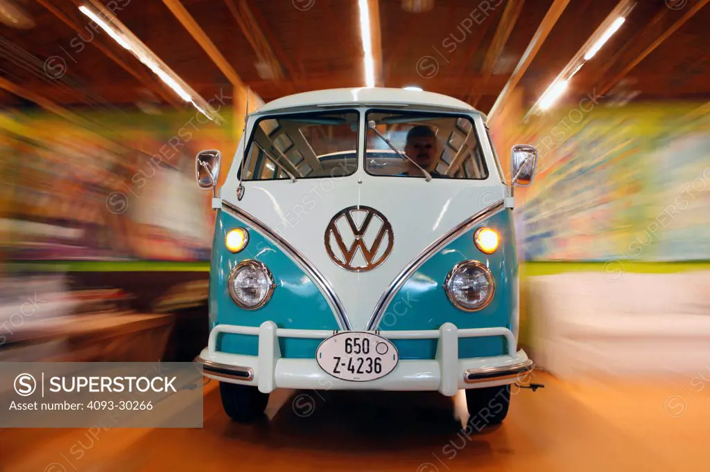 1963 Volkswagen microbus Type 2, T1 is also known as the 21 window Transporter, indoors
