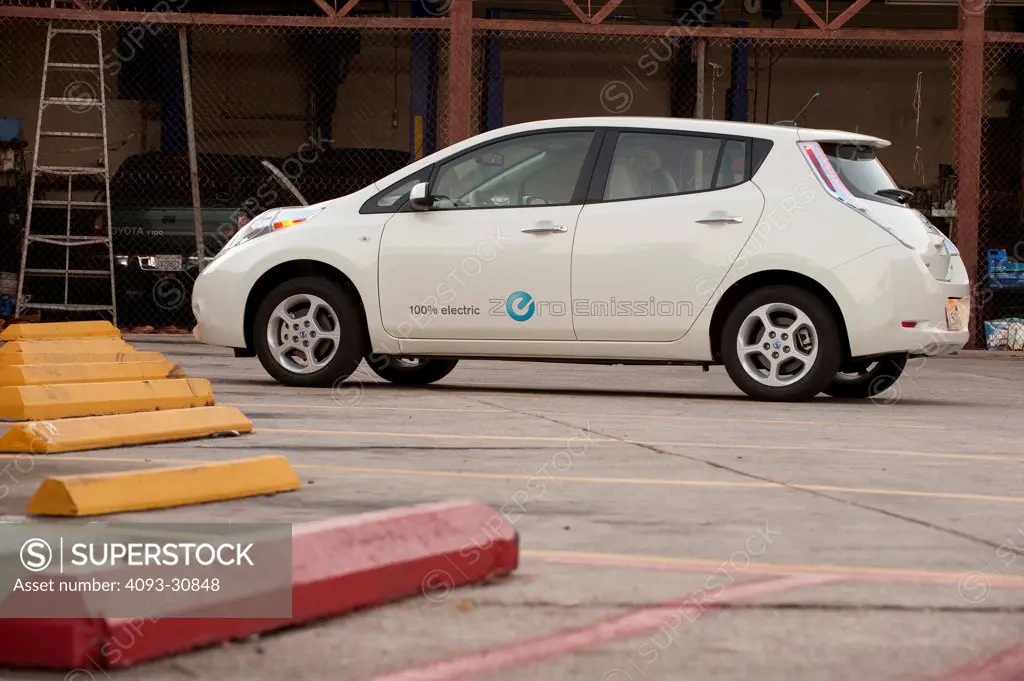 2011 Nissan Leaf, side view in parking lot