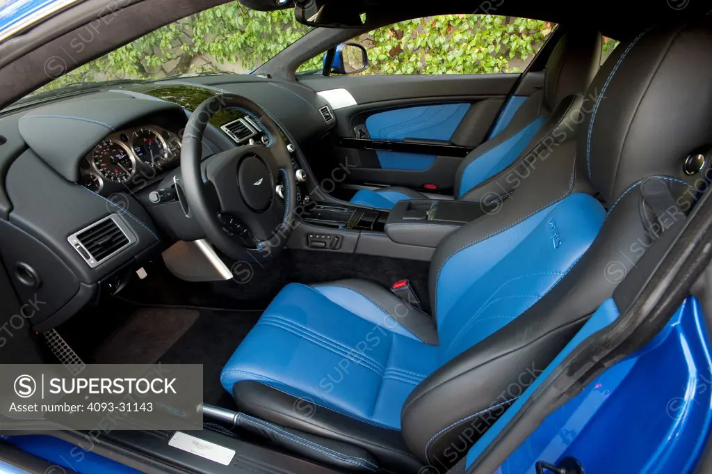Driver's side interior view of a 2012 Aston Martin Vantage S