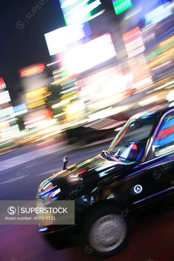 Tokyo taxi night blurry