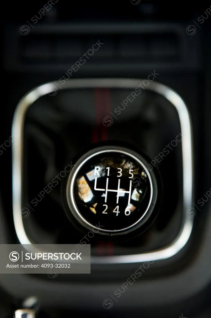 Detail of the shifter of a 2012 Volkswagen Jetta GLI