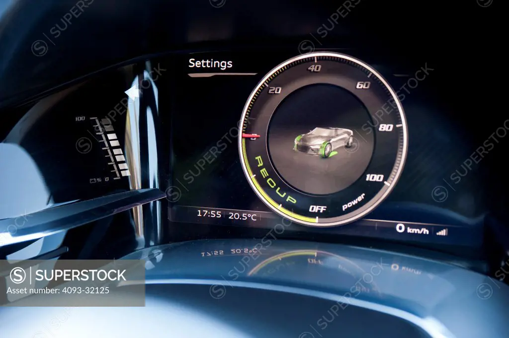 Detail of the status screen of an Audi e-tron Spyder Concept