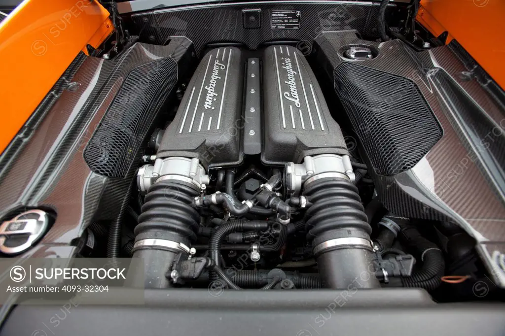 2010 Lamborghini Gallardo LP 550 close-up on engine