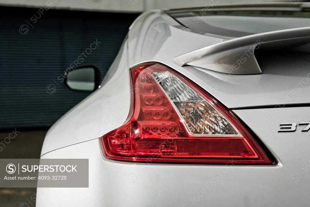 2010 Nissan 370Z Coupe parked, close-up of rear tail