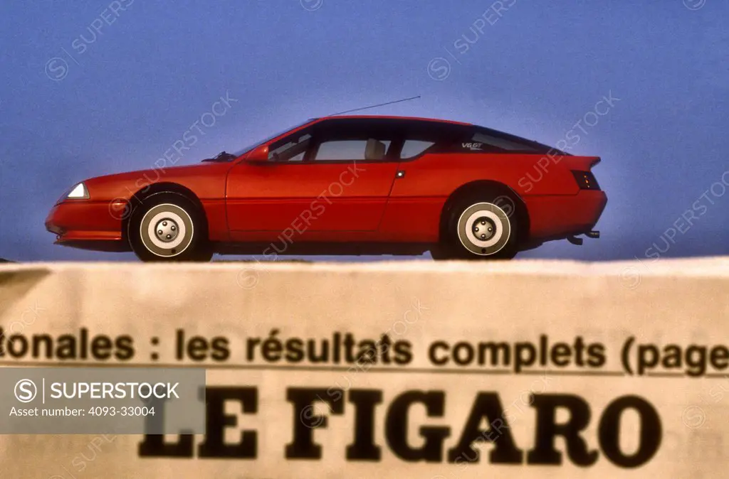 1984 Alpine Renault GTA parked on top of headline, side view