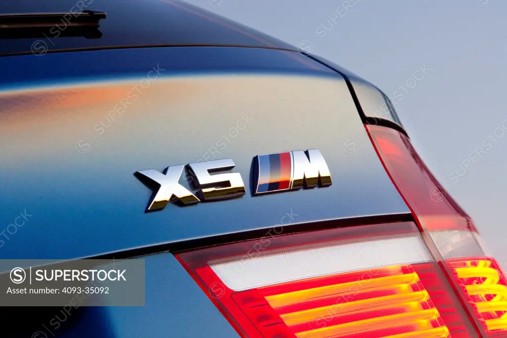 2010 BMW X5M close-up on rear tail logo