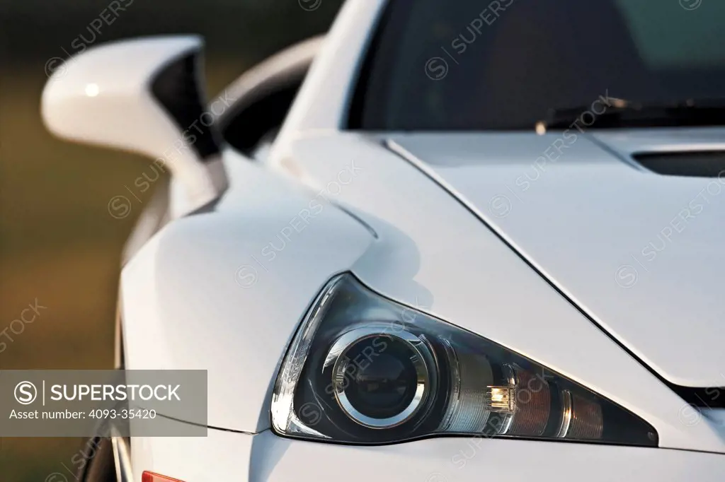 2011 Lexus LFA close-up on headlight, front nose