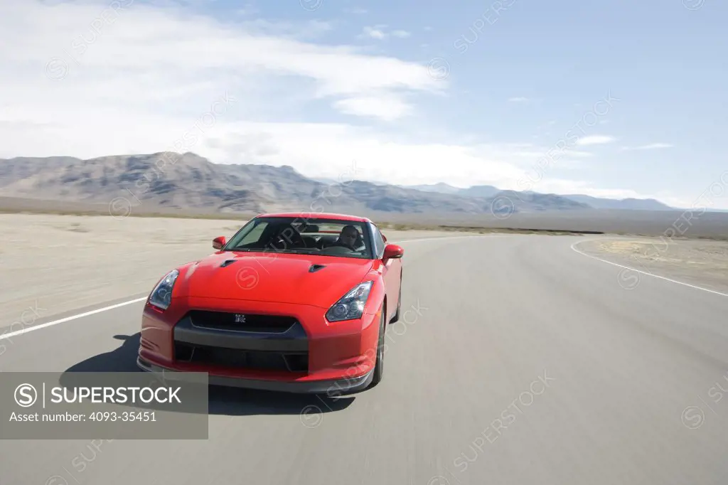 2011 Nissan GT-R Premium on road, front view