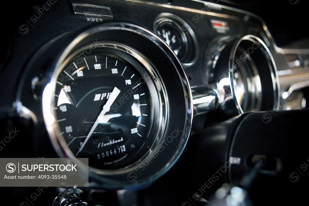1967 Ford Mustang Flashback close-up on speedo