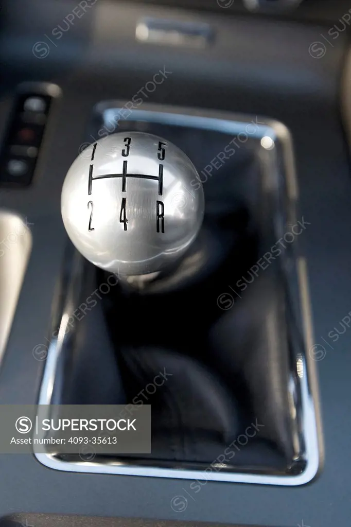 2010 Ford Mustang GT close-up on gearshifter