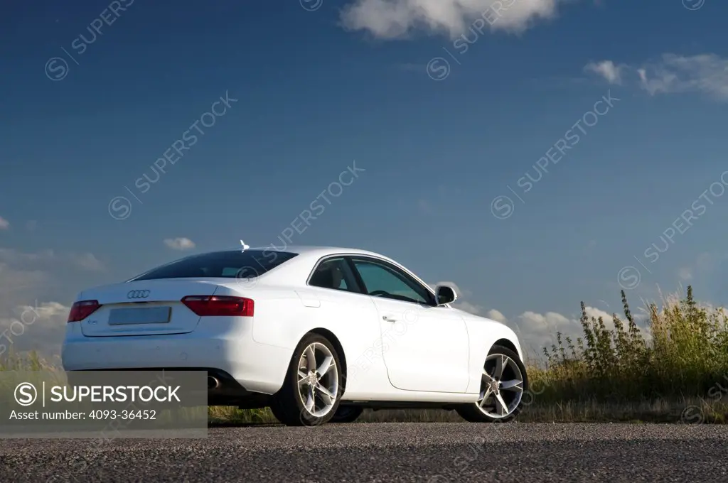 2010 Audi A5 parked in rural location rear 3/4