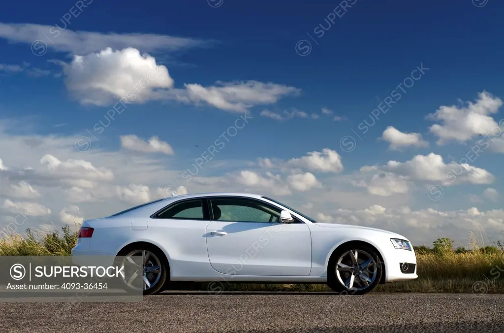 2010 Audi A5 parked on rural road, side view