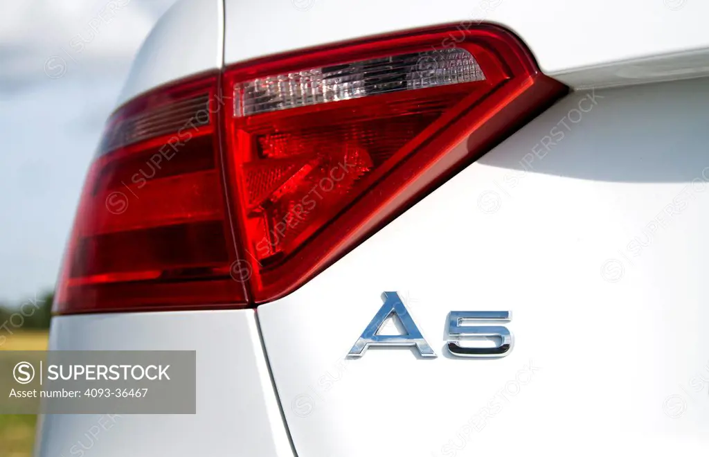 2010 Audi A5 close-up on rear tail light and emblem