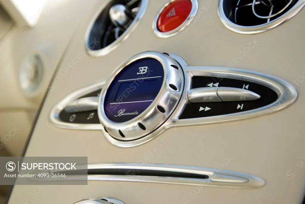 2010 Bugatti Bleu Centenaire, interior close-up on cd player