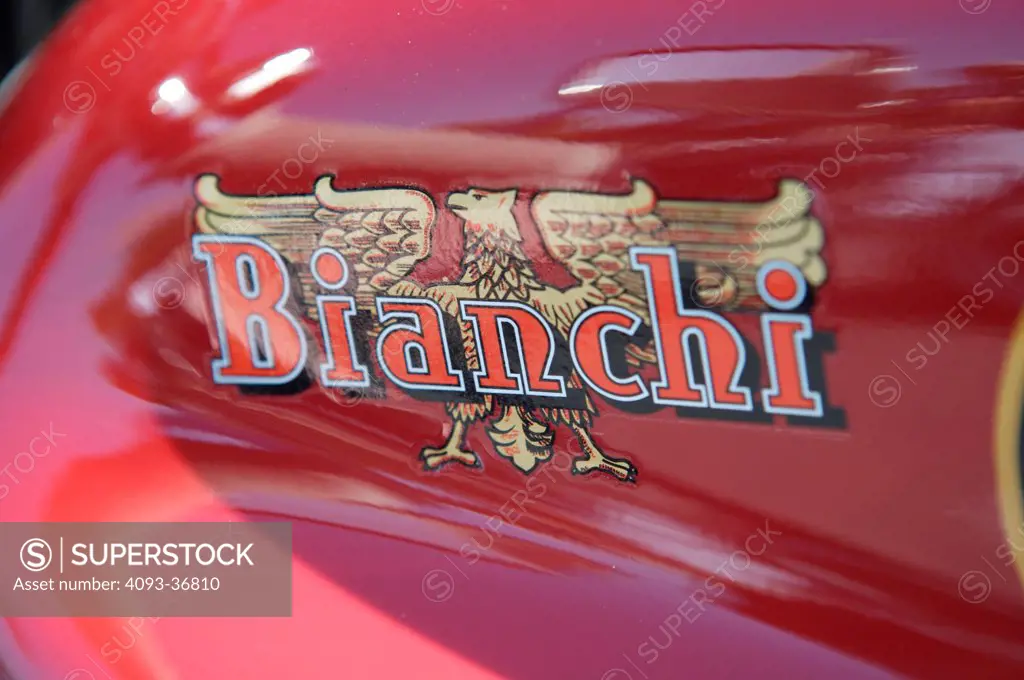 A closeup close-up detailed shot of a 1956 Bianchi Tonale GT