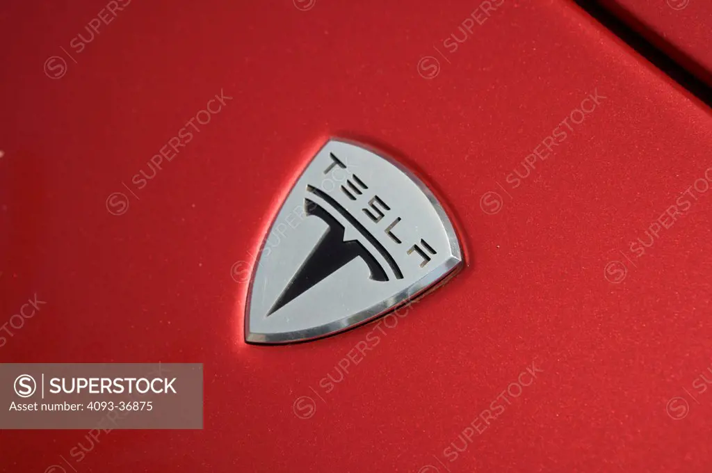 A closeup close-up detailed shot of a 2006 Tesla