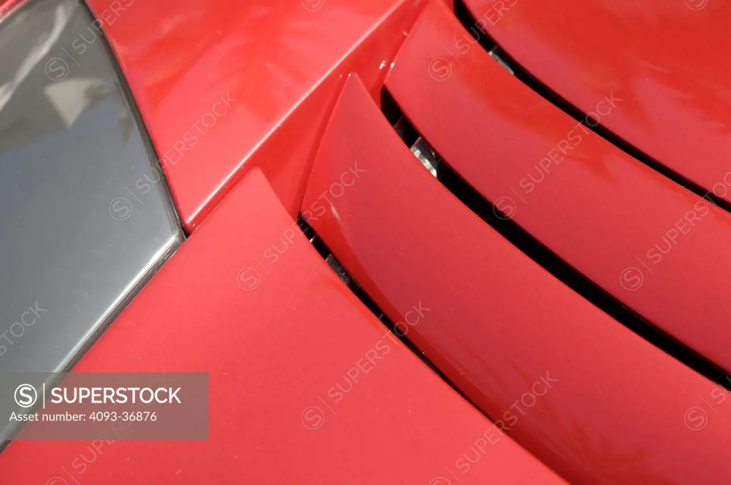 A closeup close-up detailed shot of a 2006 Tesla