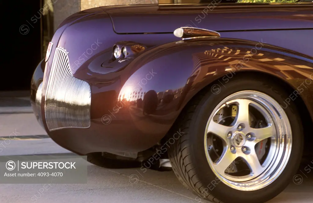 detail Buick Blackhawk Eight purple nose wheel fender grill grille headlights