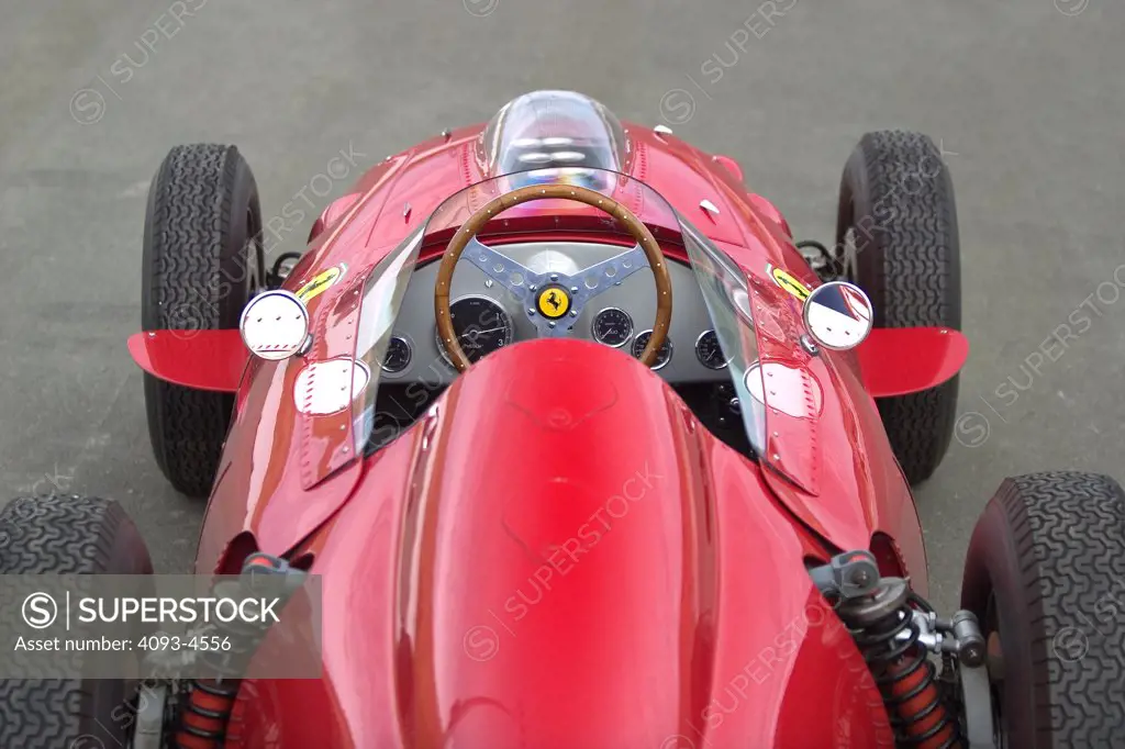 interior Ferrari 246 Dino red Formula One steering wheel