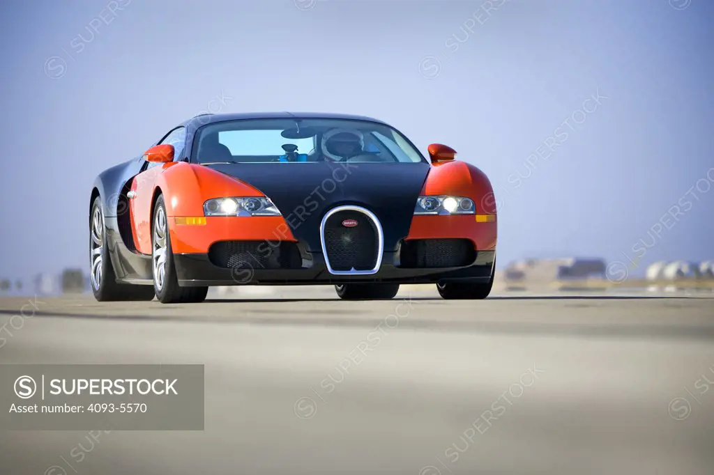 2007 Bugatti Veyron on an empty road