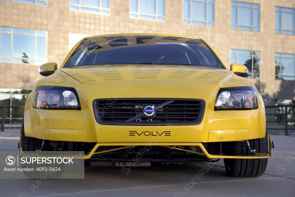 2007 Volvo C30 SEMA Evolve yellow hatchback modified and raced out tricked out super charged