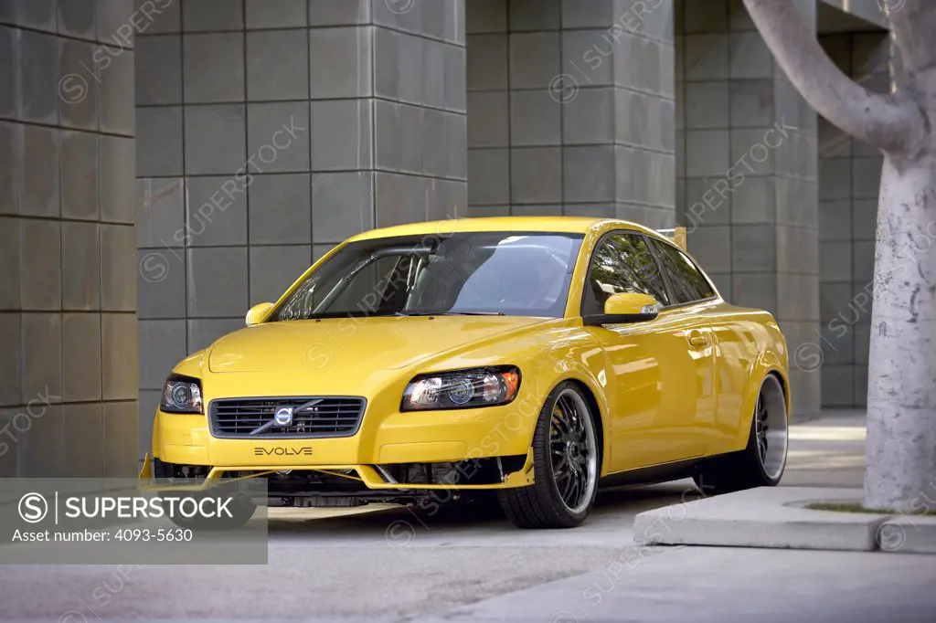 2007 Volvo C30 SEMA Evolve yellow hatchback modified and raced out tricked out super charged