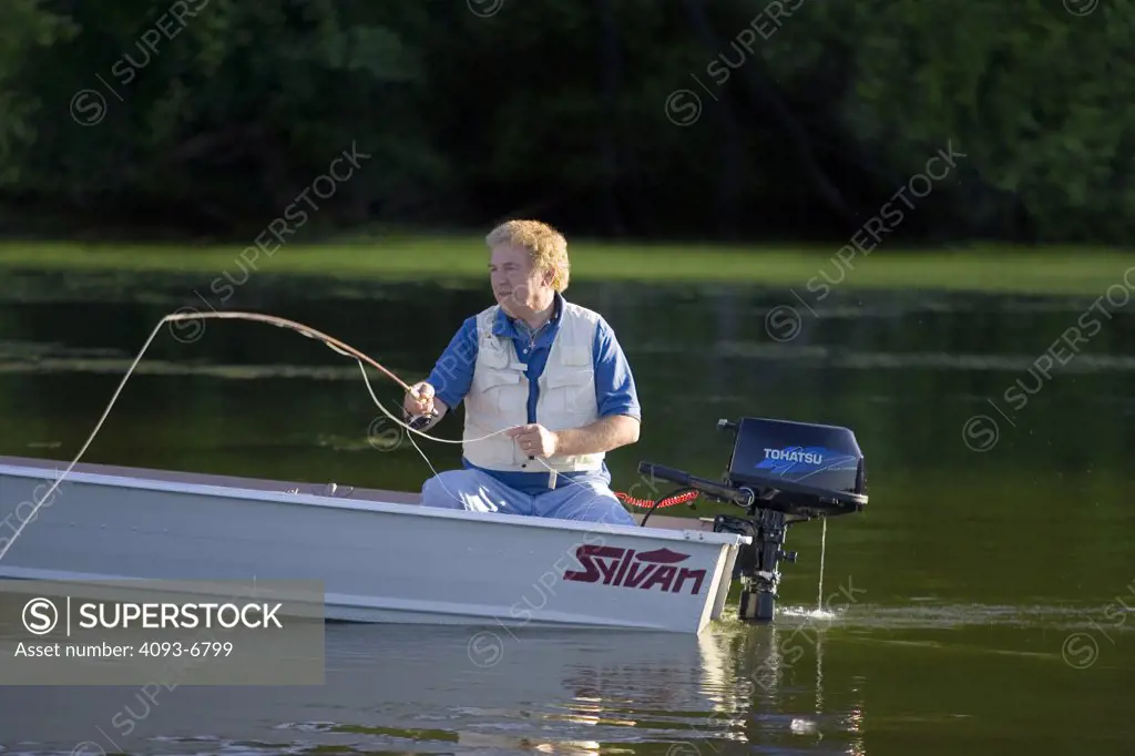 Flyfishing Sylvan boat man