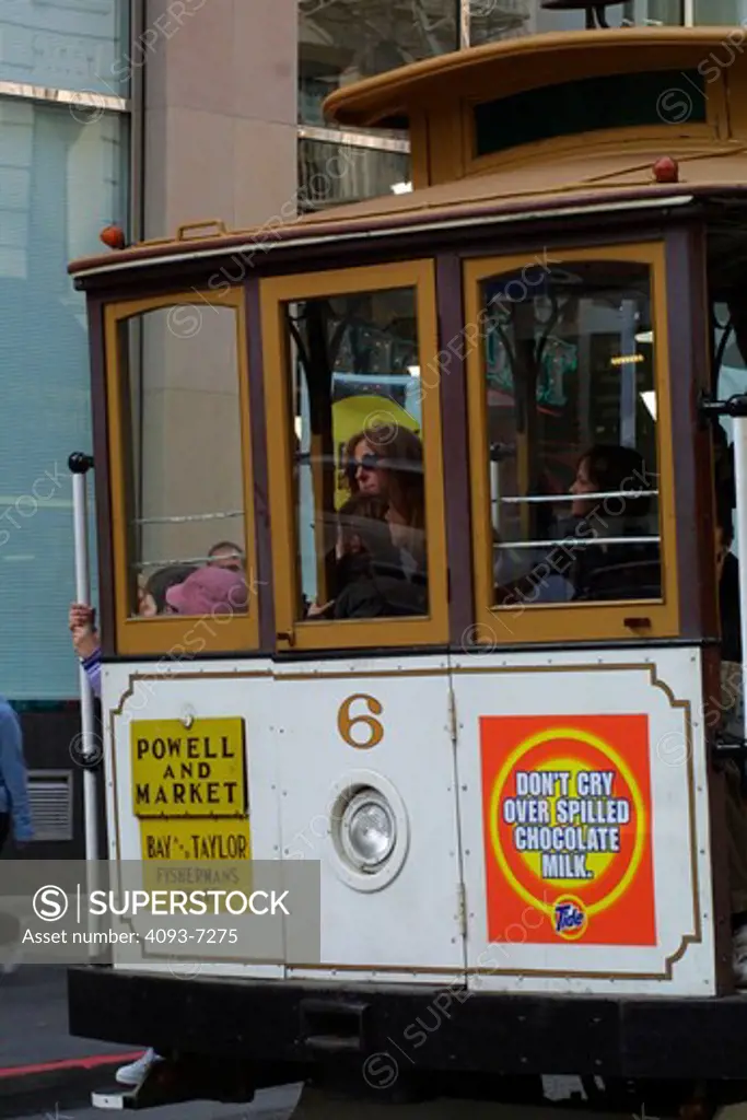 detail San Francisco trolley electric cable car street