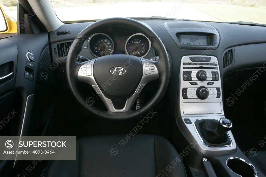 2010 Hyundai Genesis instrument panel and steering wheel