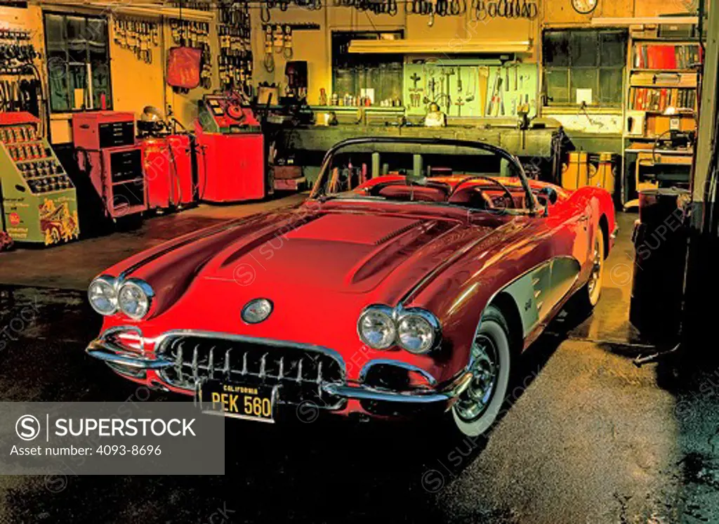 1958 Chevrolet Corvette C1 red 1950s garage