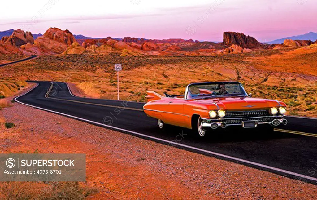 1959 Cadillac Eldorado 1950s red desert