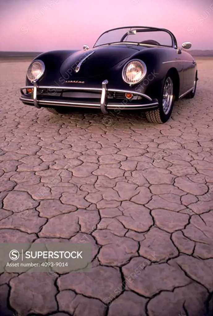Porsche 356 Speedster 1950s black dry lake bed street