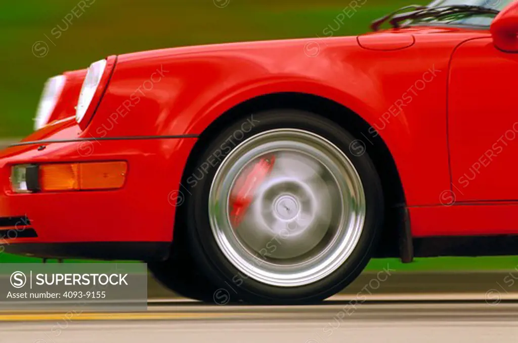 Porsche 911 Turbo 3.6 1994 red detail profile wheel fender nose 1990s street