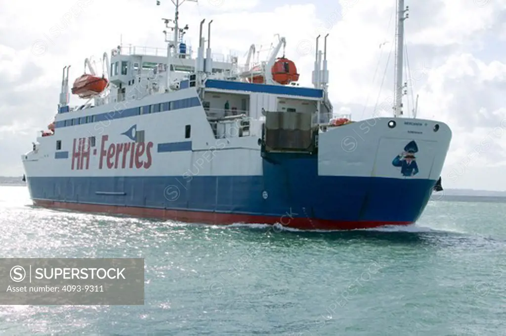 Commercial ferry white blue HH Ferries