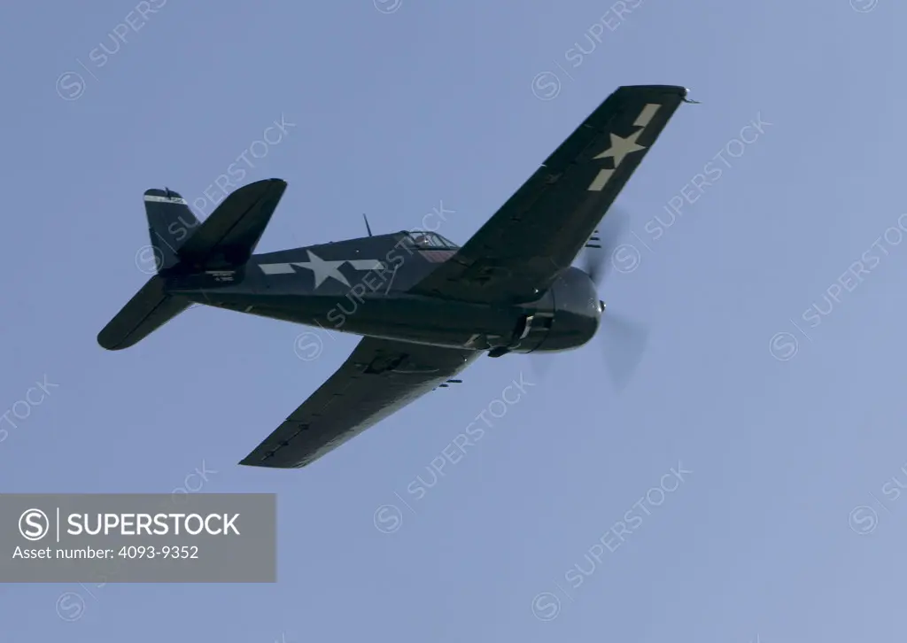 Prop Military Grumman Fixed Wing Aviat Airplanes F6F-5 Hellcat WWII USN U.S. Navy fighter sky
