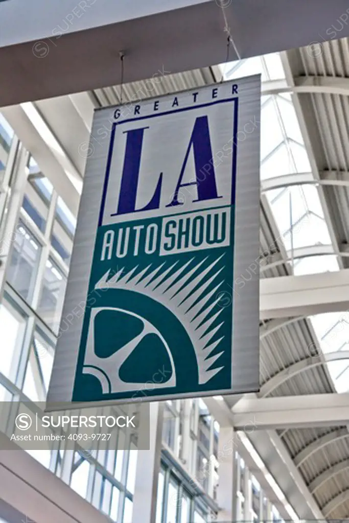 Sign hanging up in the LA auto show